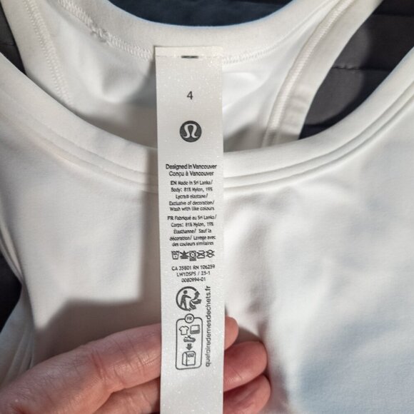 NWT Lululemon Align Waist-Length Racerback Tank Top - 4 White - Picture 7 of 7